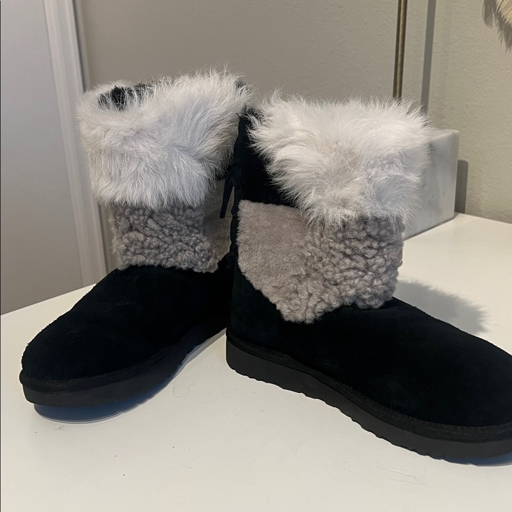 Ugg Patchwork Fluff Classic Short Bootie In Black… - image 5